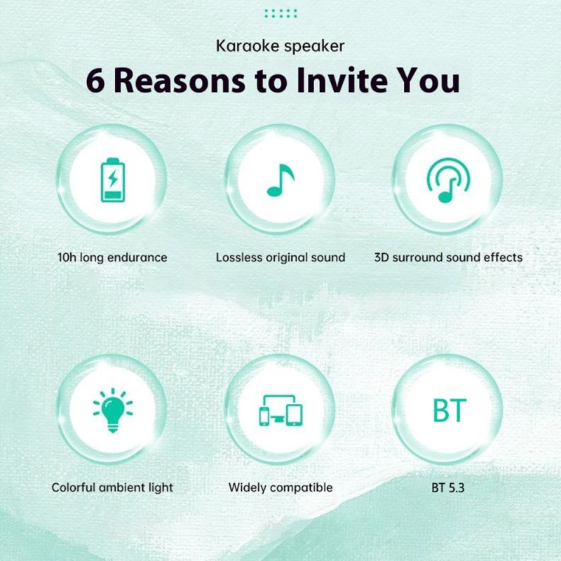 Speaker Bluetooth Stereo Surround Wireless Mini Subwoofer with RGB Light - White