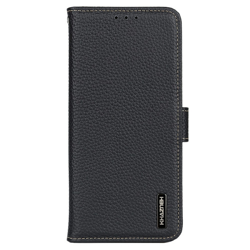 KHAZNEH For Samsung Galaxy XCover7 Pro Etui Ekte Kuskin Lær Flip Telefondeksel - Svart