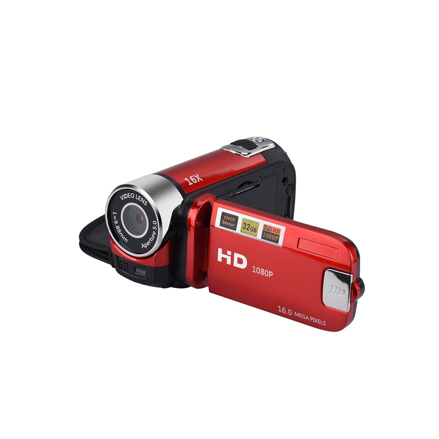 16 megapikselin HD 1080p videokamera 16x zoom digitaalikamera Night Vision tärinänvaimennus - Punainen