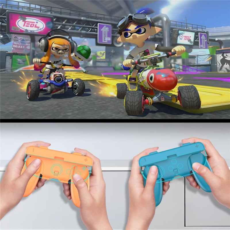 Kompatibel med Nintendo Switch 2 Joy-Con kontroll Greppset Skal Fodral - Blå+Röd