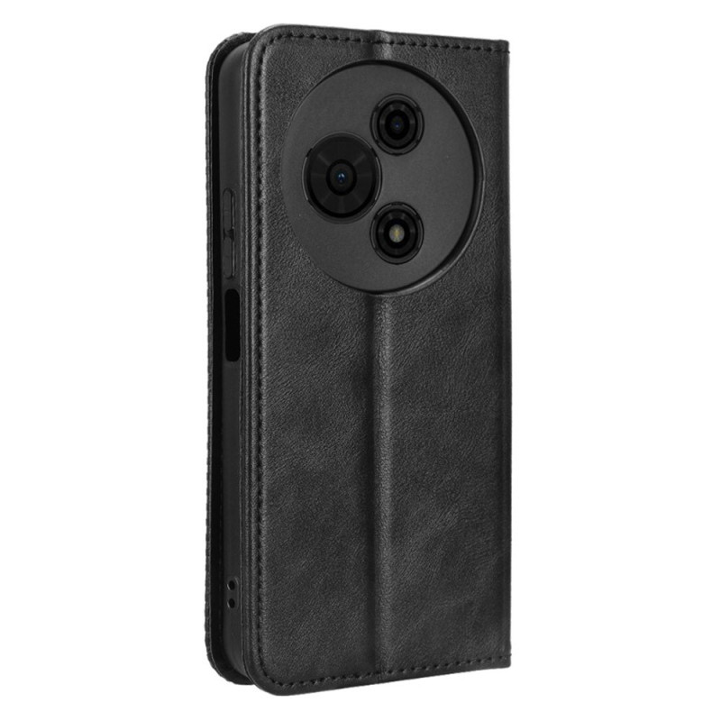 For TCL 605 4G / 60 SE Etui Lommebok Stativ Retro Tekstur Mobildeksel - Svart