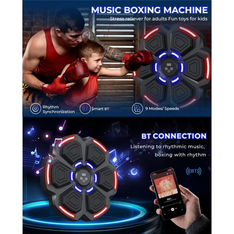 Train Boxing wall mounted music boxing digital boxing equipment + gloves