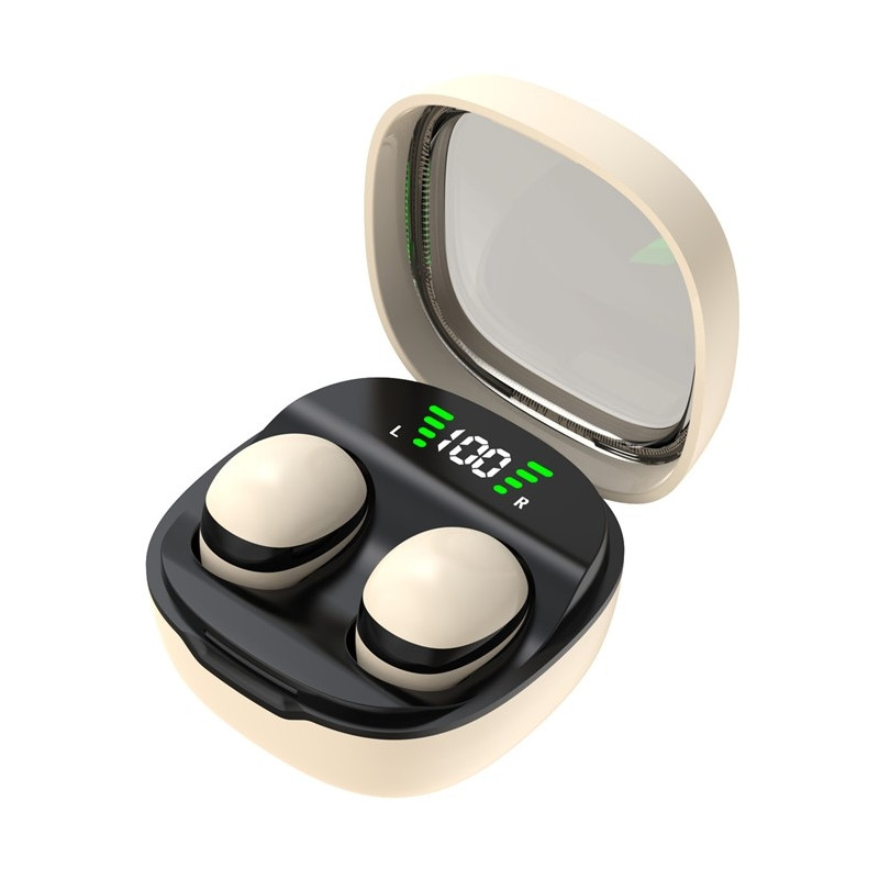 Trådløse hovedtelefoner In-Ear HiFi Stereolyd Bluetooth -Sleep HD Baslyd - Beige