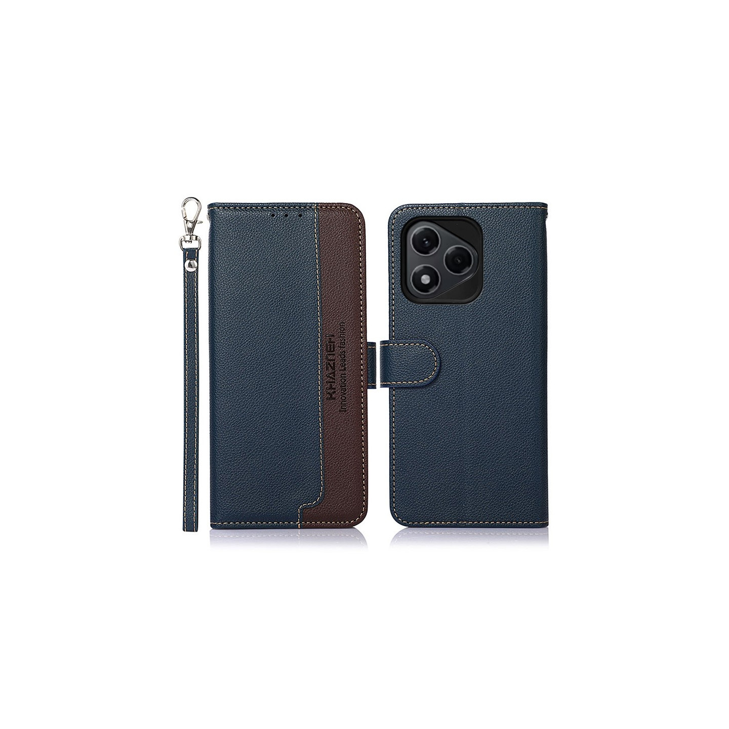 KHAZNEH Phone Cover for Honor 400 Lite 5G - Blue/Brown