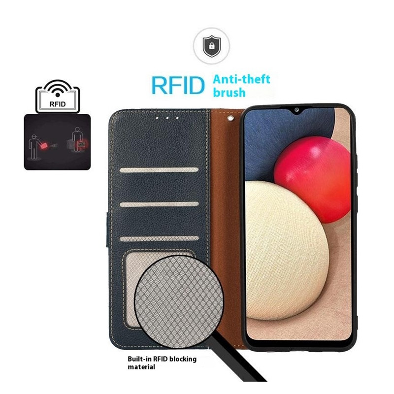 KHAZNEH Honor 400 Lite 5G Lommebok-deksel Blå/Brun