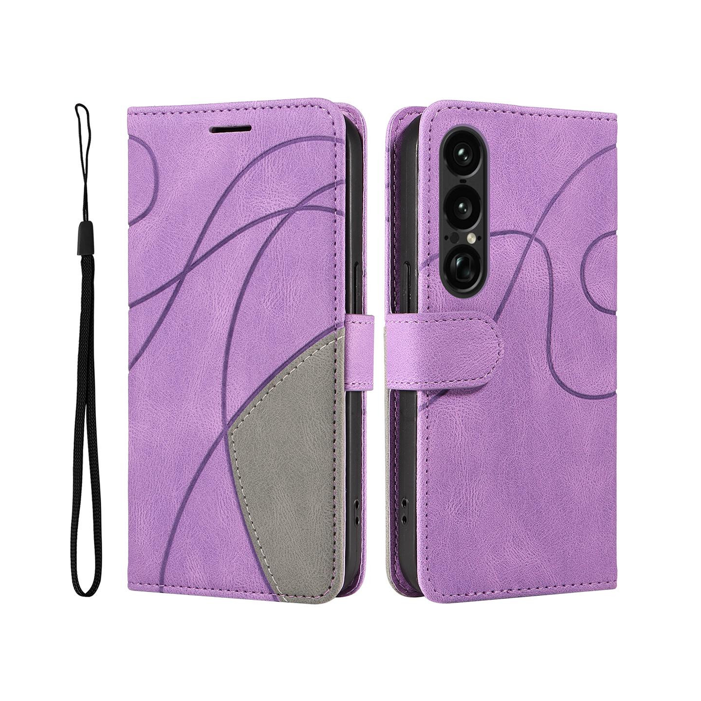 Til Sony Xperia 1 VII KT-serie-1 dobbeltfarve tegnebog