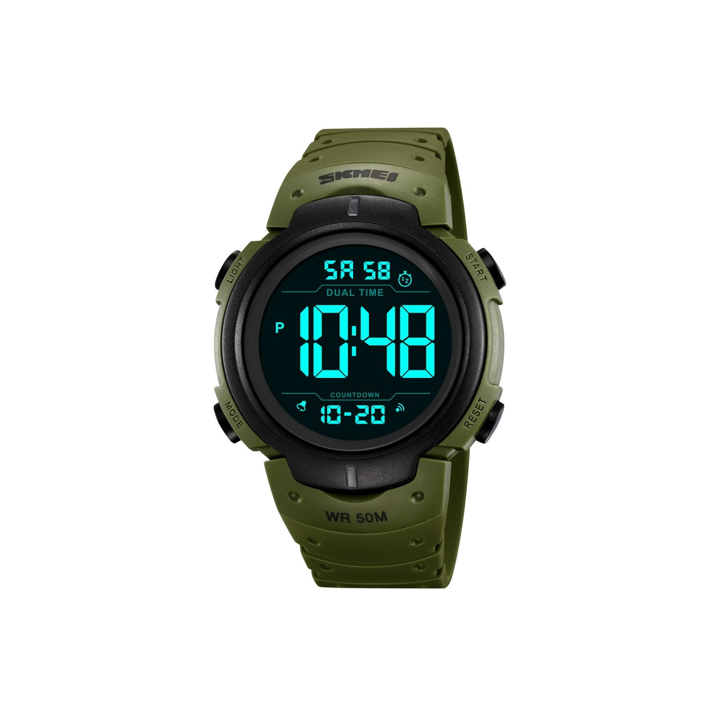 SKMEI Digital Electronic Wristwatch Clock Dual Time - Army