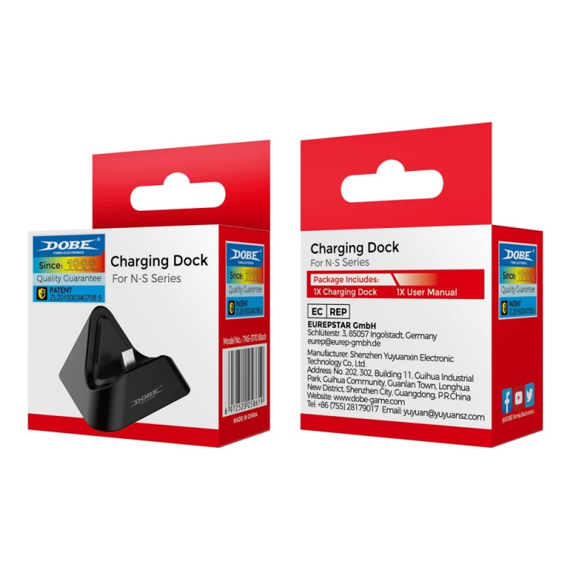 Opladningsdock, opladningsstander, kompatibel med Nintendo Switch 1 + 2 + OLED