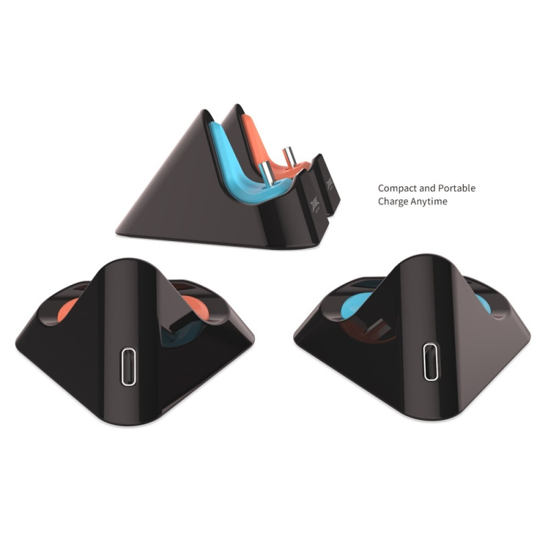 Opladningsdock, opladningsstander, kompatibel med Nintendo Switch 1 + 2 + OLED