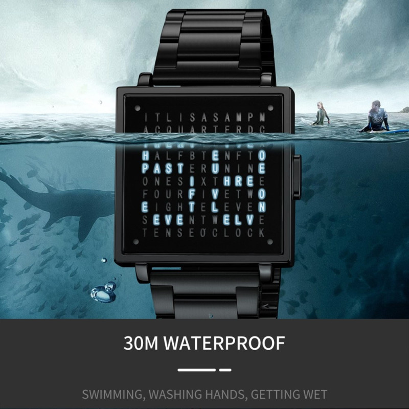 SKMEI Electronic Wristwatch Digital Clock Date Wristwatch - Black Leather