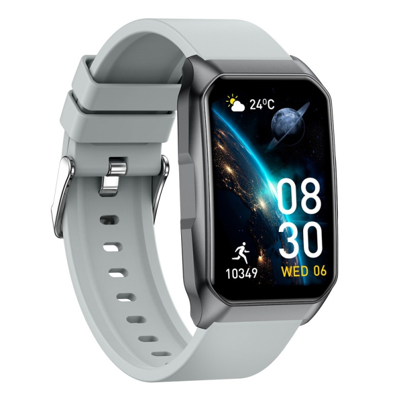 Smartwatch med opkald Bluetooth-sundhedsmåler Fitnesstracker Smartwatch - Grå