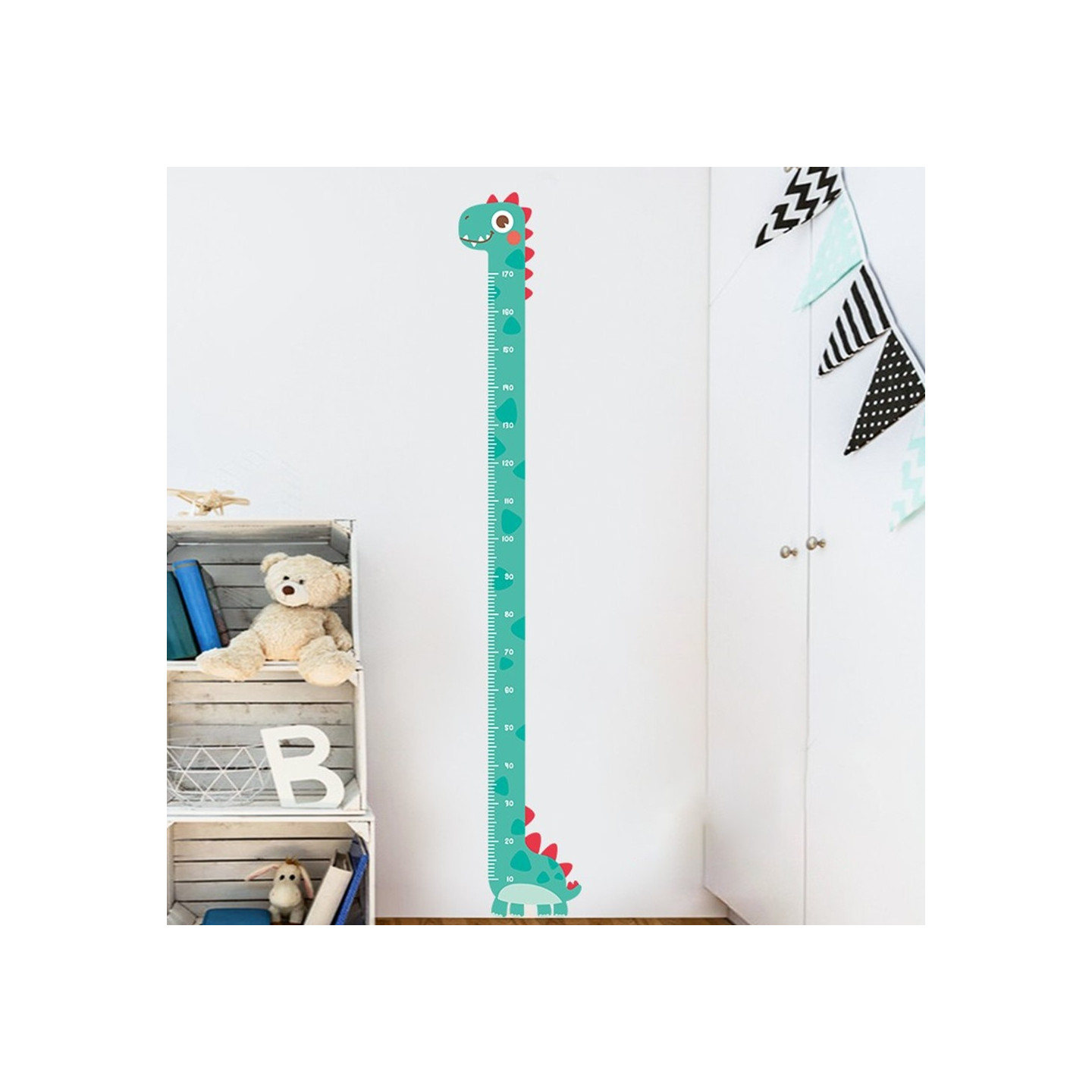 Measure Growing Length Wall Decal Growth Chart Wall Sticker - Dinosaur