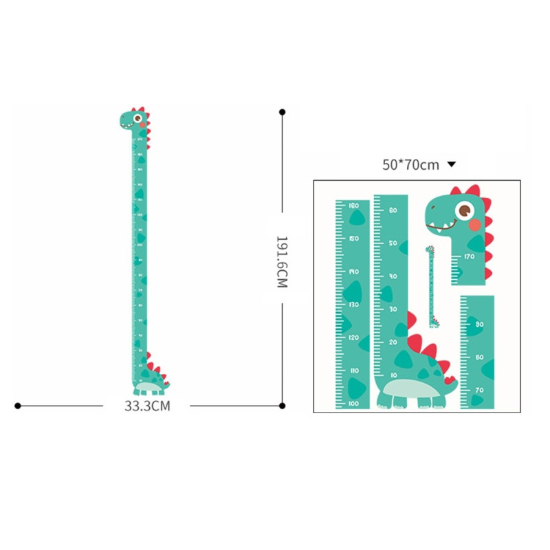 Vægklistermærke til måling af vækstlængde - til vækstkurv - Dinosaurus