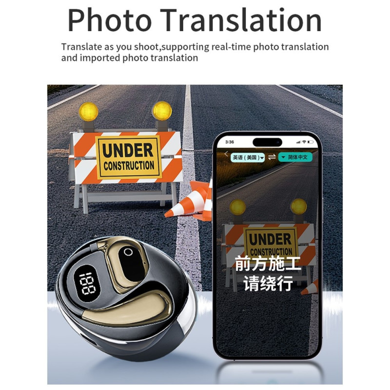 144 Languages Translation Translator Smart Translator Headset Bluetooth - Blue