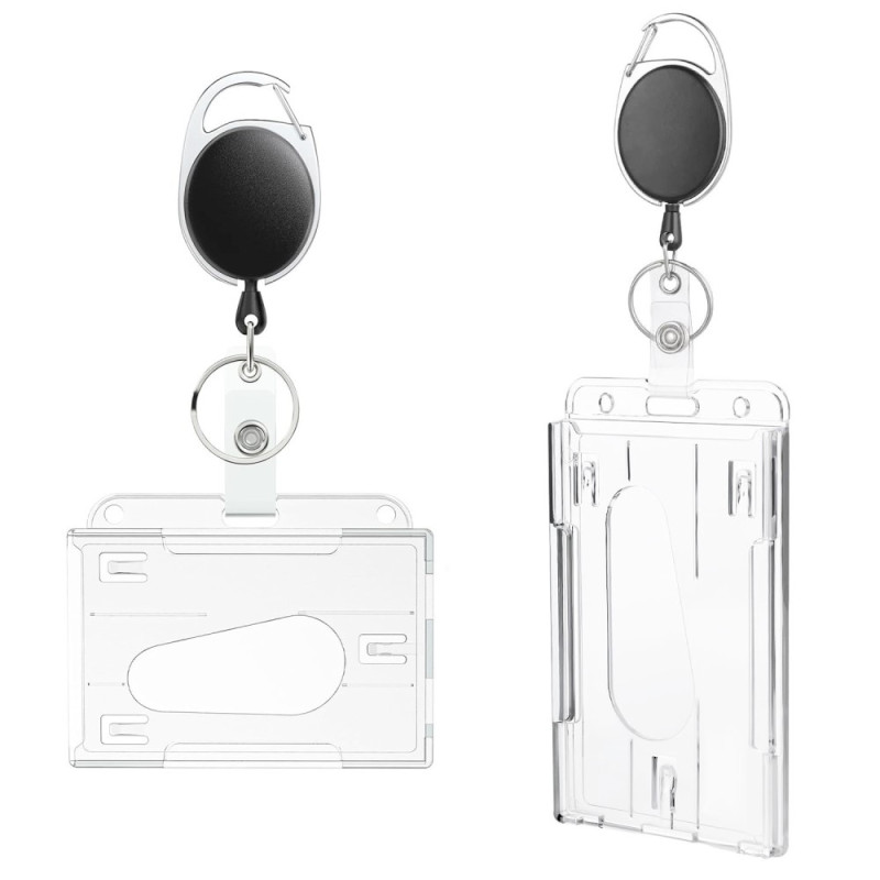 Card holder PS holder with double ID card holder and telescopic buckle
