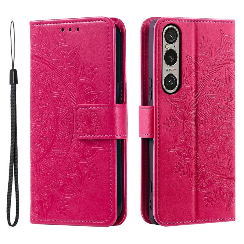 For Sony Xperia 1 VII Wallet Case Cover Shell Mandala Flower Pattern