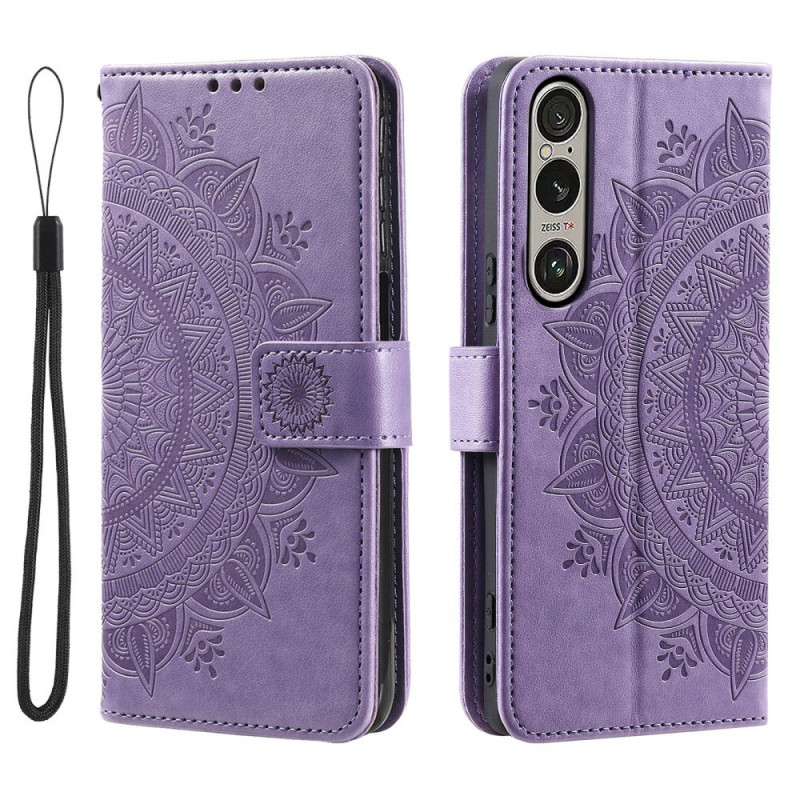 For Sony Xperia 1 VII Lommebok Deksel Shell Mandala Blomstermønster