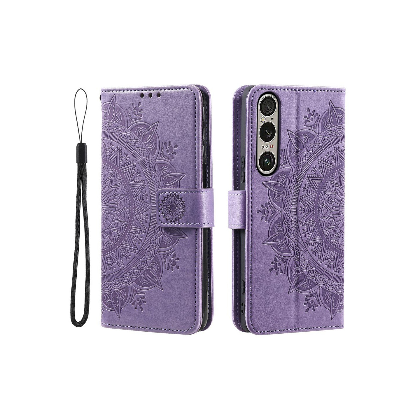 För Sony Xperia 1 VII plånboksfodral Fodral Skal Mandala blommönster