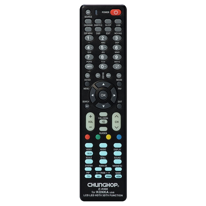 TV remote control CHUNGHOP Replacement for E-K906 For Konka TV