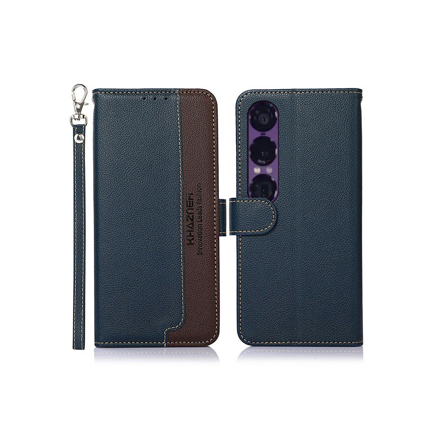 KHAZNEH Phone Cover for Sony Xperia 1 VII - Blue/Brown