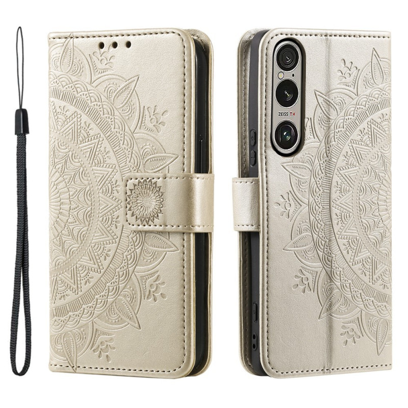 For Sony Xperia 1 VII Lommebok Deksel Shell Mandala Blomstermønster