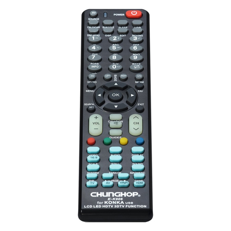 TV remote control CHUNGHOP Replacement for E-K906 For Konka TV