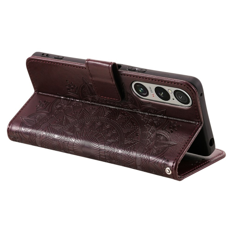 For Sony Xperia 1 VII Wallet Case Cover Shell Mandala Flower Pattern