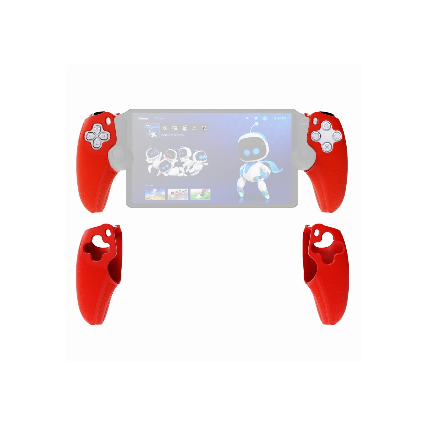 Silicone Case Cover for PS5 Portal Right and Left - Red