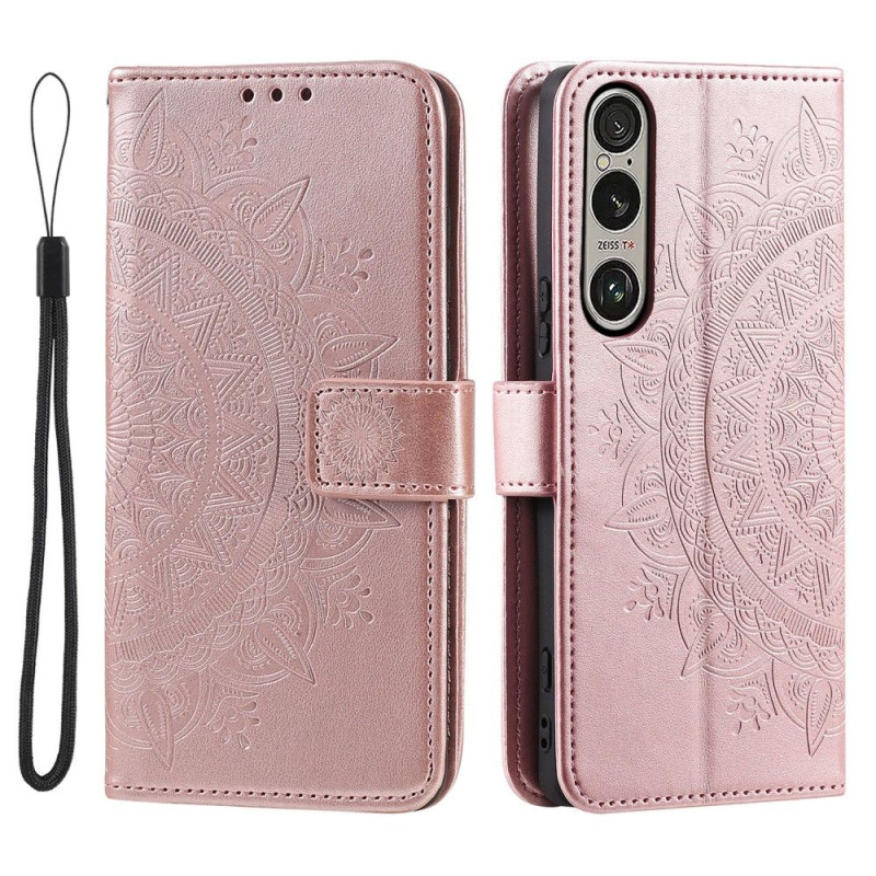 För Sony Xperia 1 VII plånboksfodral Fodral Skal Mandala blommönster