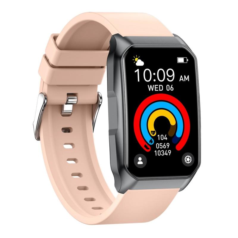 Smartklokke med Bluetooth-samtale Helsemonitor Fitnesstracker Smartklokke - Rosa