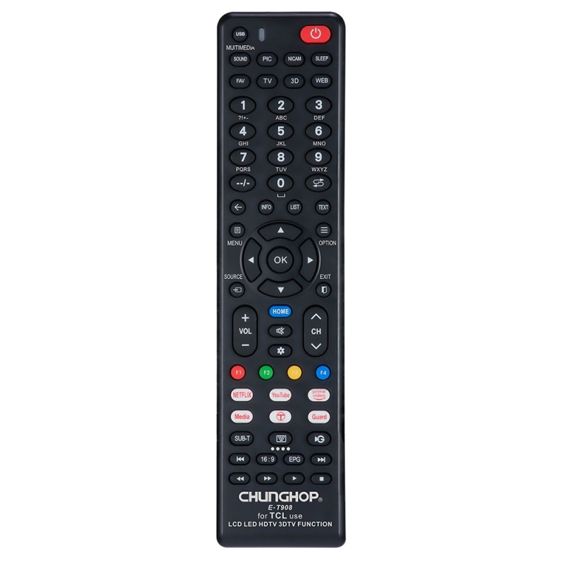 TV-fjernbetjening CHUNGHOP erstatning for E-T908 til TCL TV