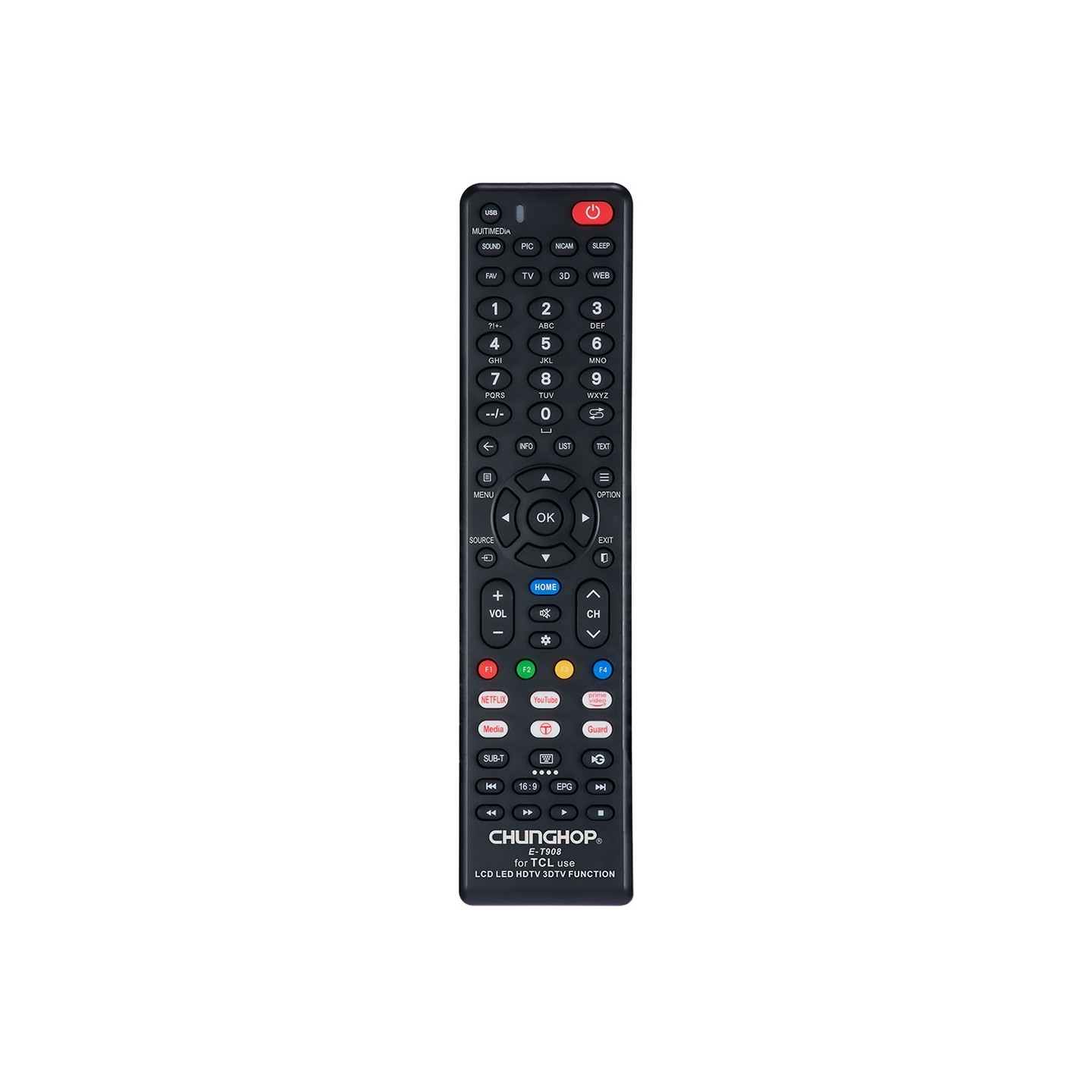 TV-fjernkontroll CHUNGHOP erstatning for E-T908 for TCL TV