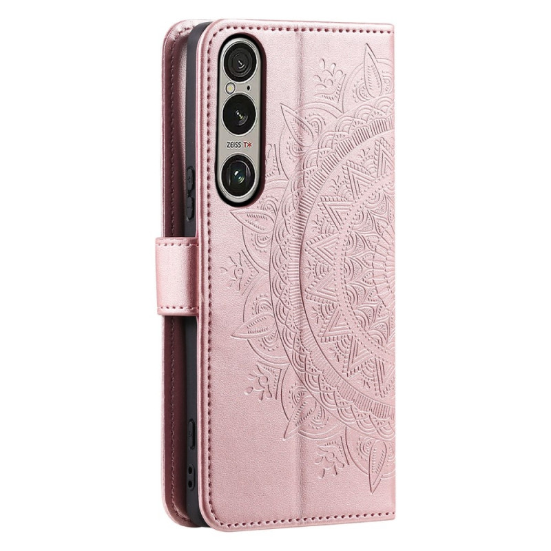For Sony Xperia 1 VII Wallet Case Cover Shell Mandala Flower Pattern