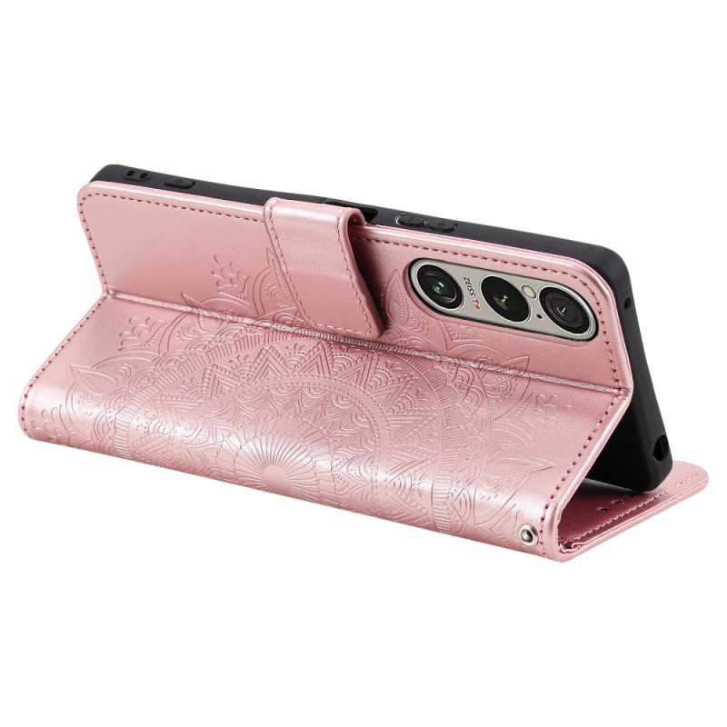 Til Sony Xperia 1 VII tegnebogscover Cover Shell Mandala Blomstermønster