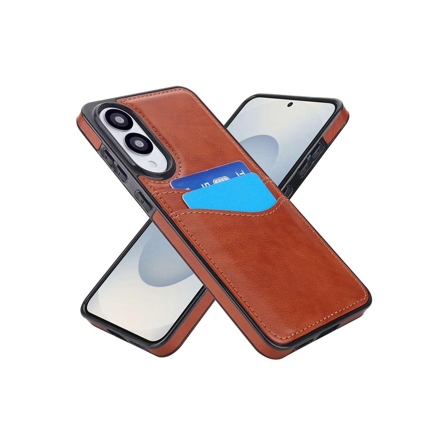 Til Samsung Galaxy S25 Edge Etui Kortslot Slank PU+TPU Mobilcover