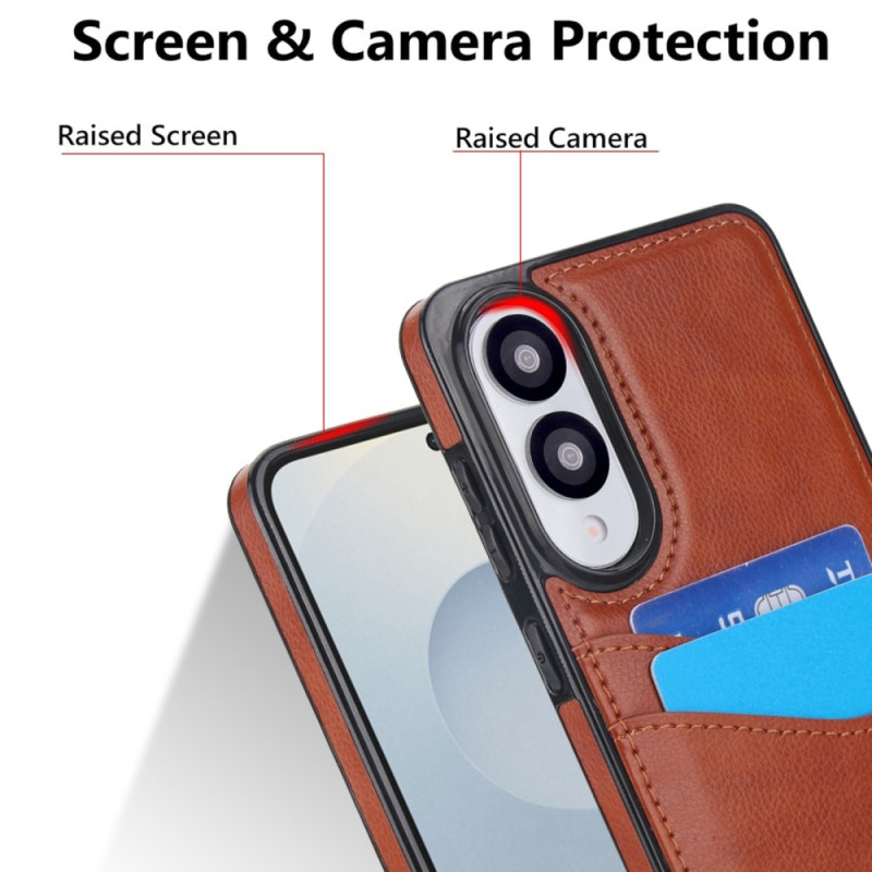 Til Samsung Galaxy S25 Edge Etui Kortslot Slank PU+TPU Mobilcover