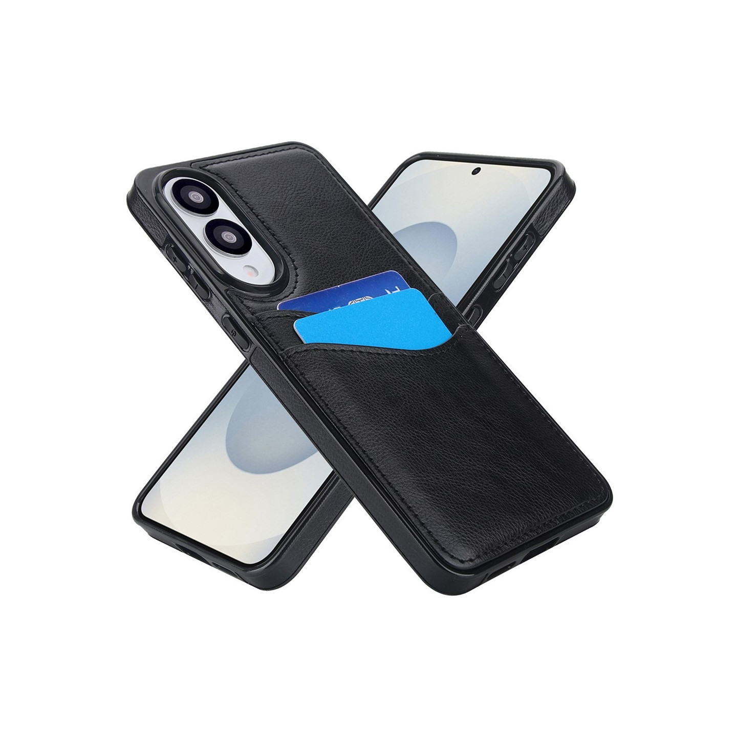 Til Samsung Galaxy S25 Edge Etui Kortslot Slank PU+TPU Mobilcover