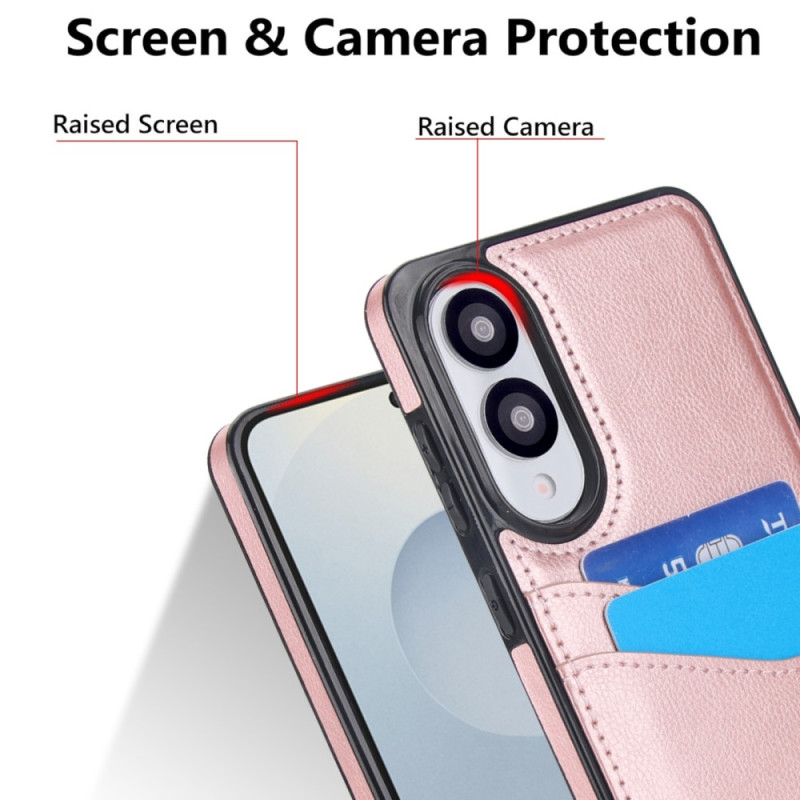 Til Samsung Galaxy S25 Edge Etui Kortslot Slank PU+TPU Mobilcover