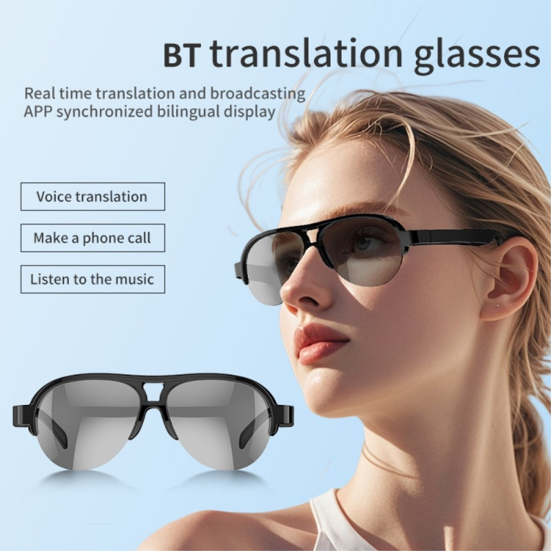 144 Languages Translation Translator Smart AI Bluetooth Sunglasses UV400 Headphones