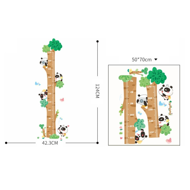 Mäta Växande Längd Väggdekal Tillväxt Diagram Väggdekal - Panda