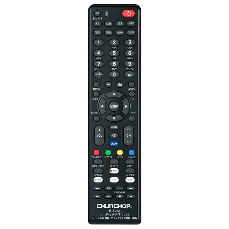 Fjernkontroll CHUNGHOP E-S902 For Skyworth TV TV-fjernkontrollutskiftning
