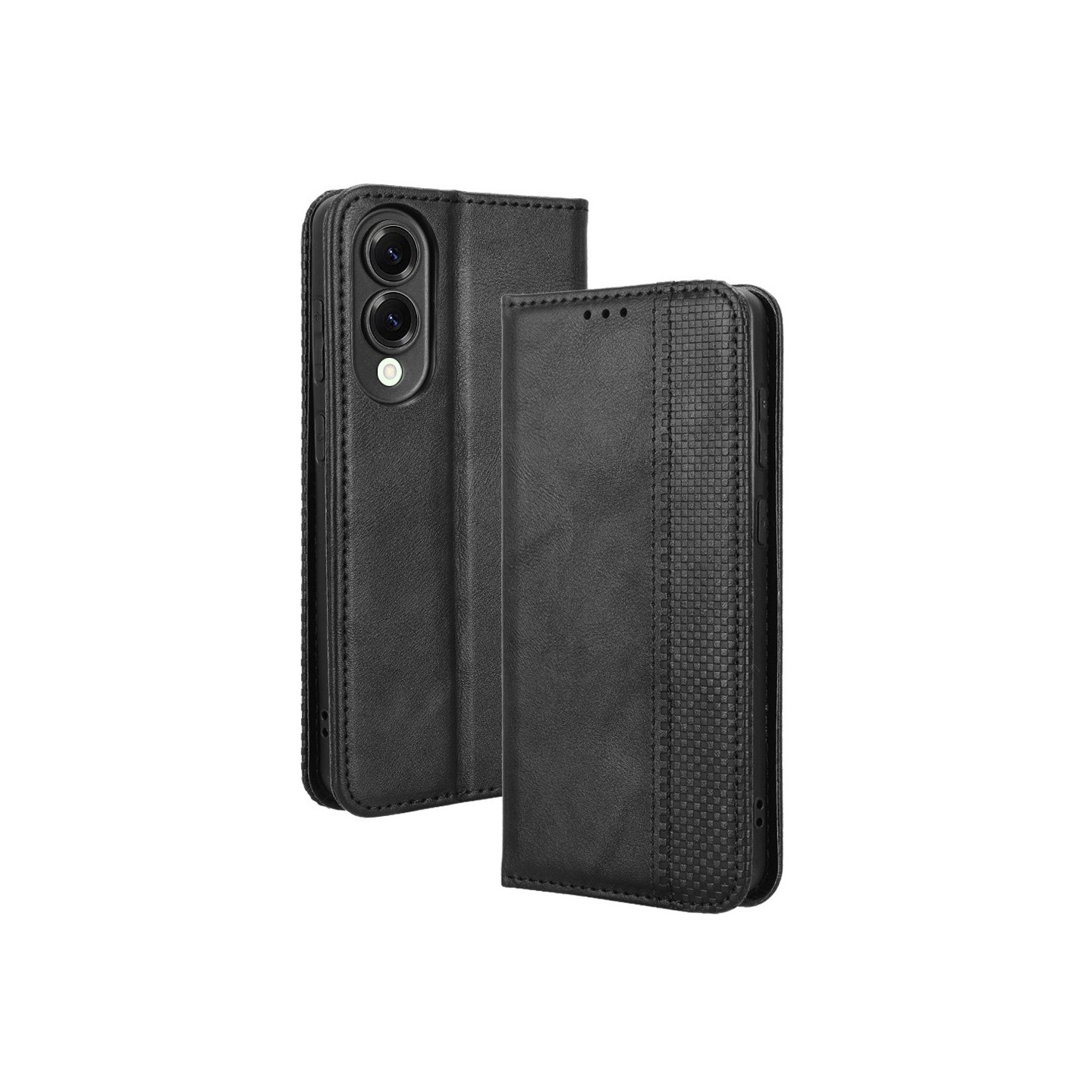 För Samsung Galaxy S25 Edge Plånboksfodral Exklusivt Svart