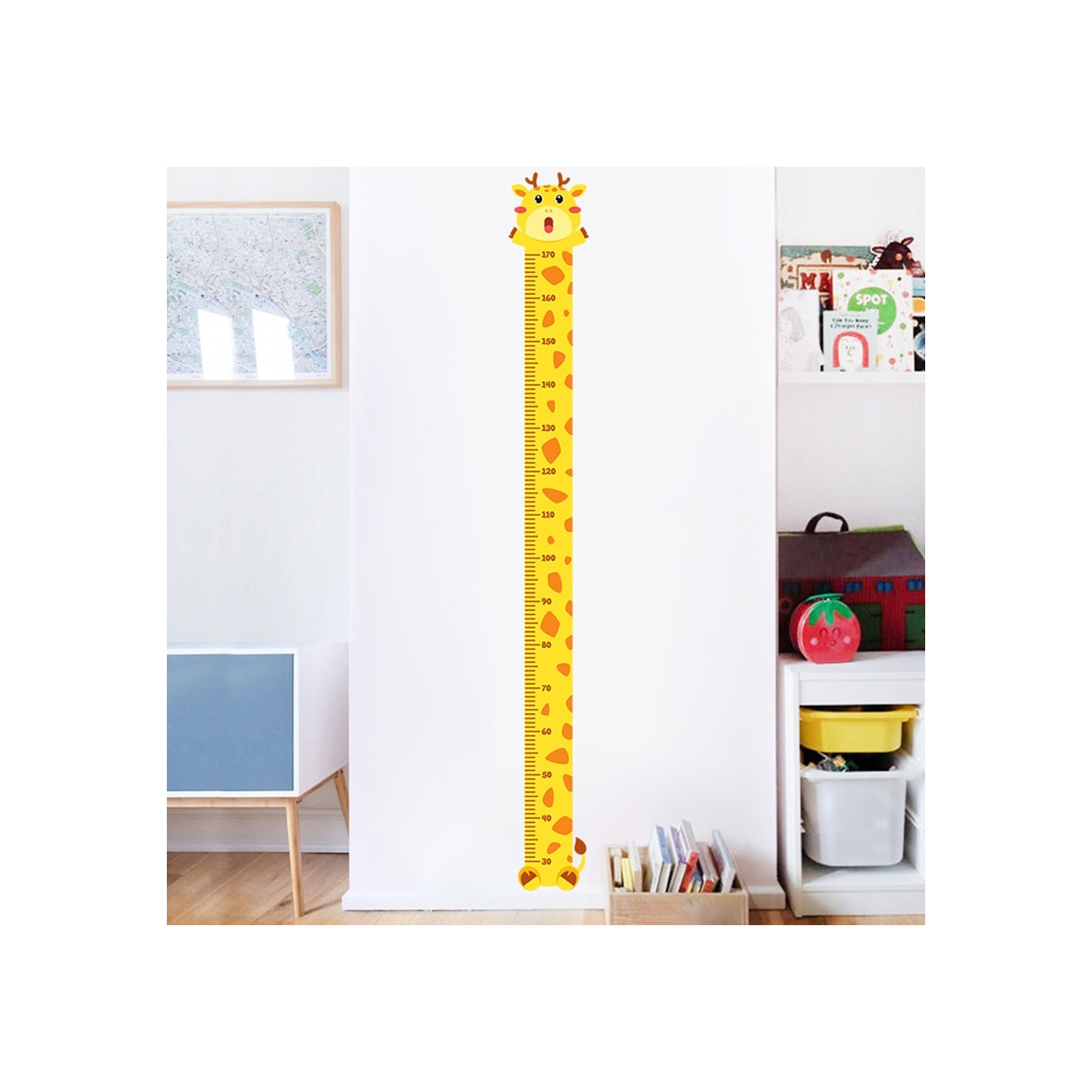 Veggklistremerke for mål av vekstlengde - Vekstdiagram - Sjiraff