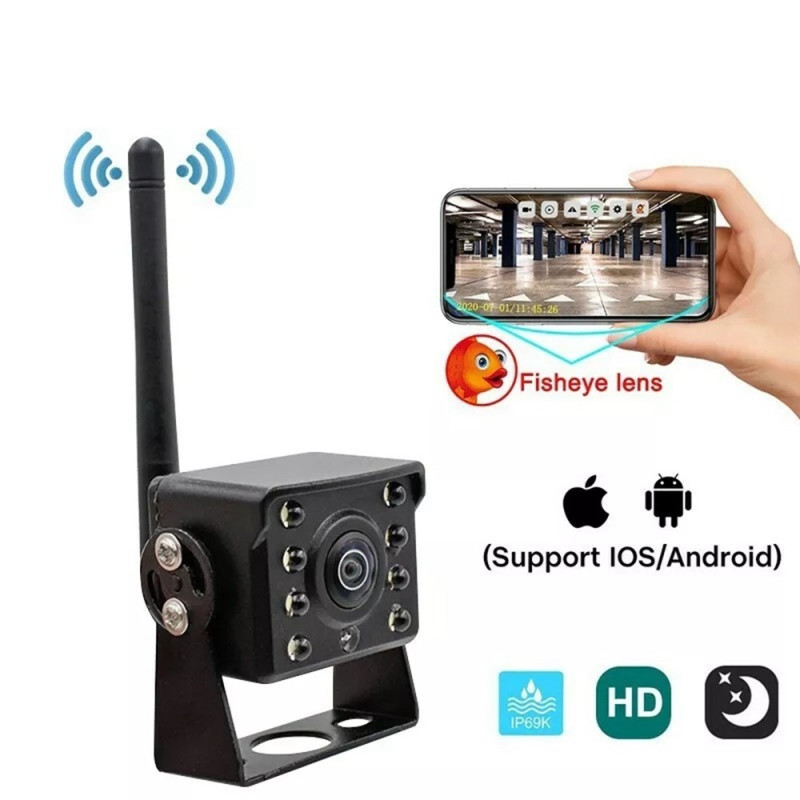 Night Vision Wide Angle WiFi Camera Waterproof Rear View Camera Wireless for Safe Driving