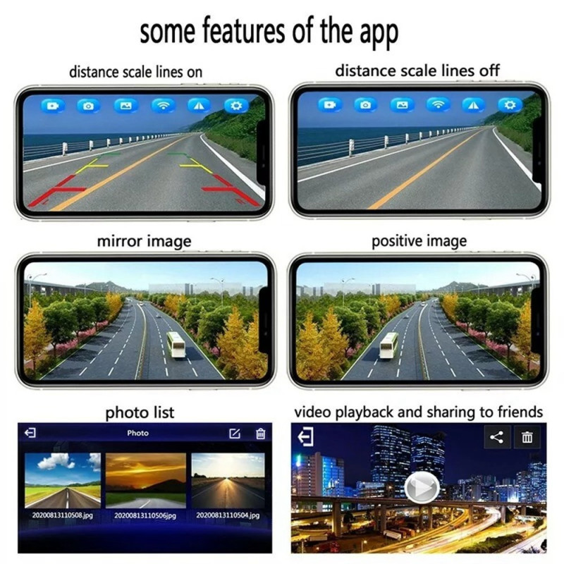 Night Vision Wide Angle WiFi Camera Waterproof Rear View Camera Wireless for Safe Driving