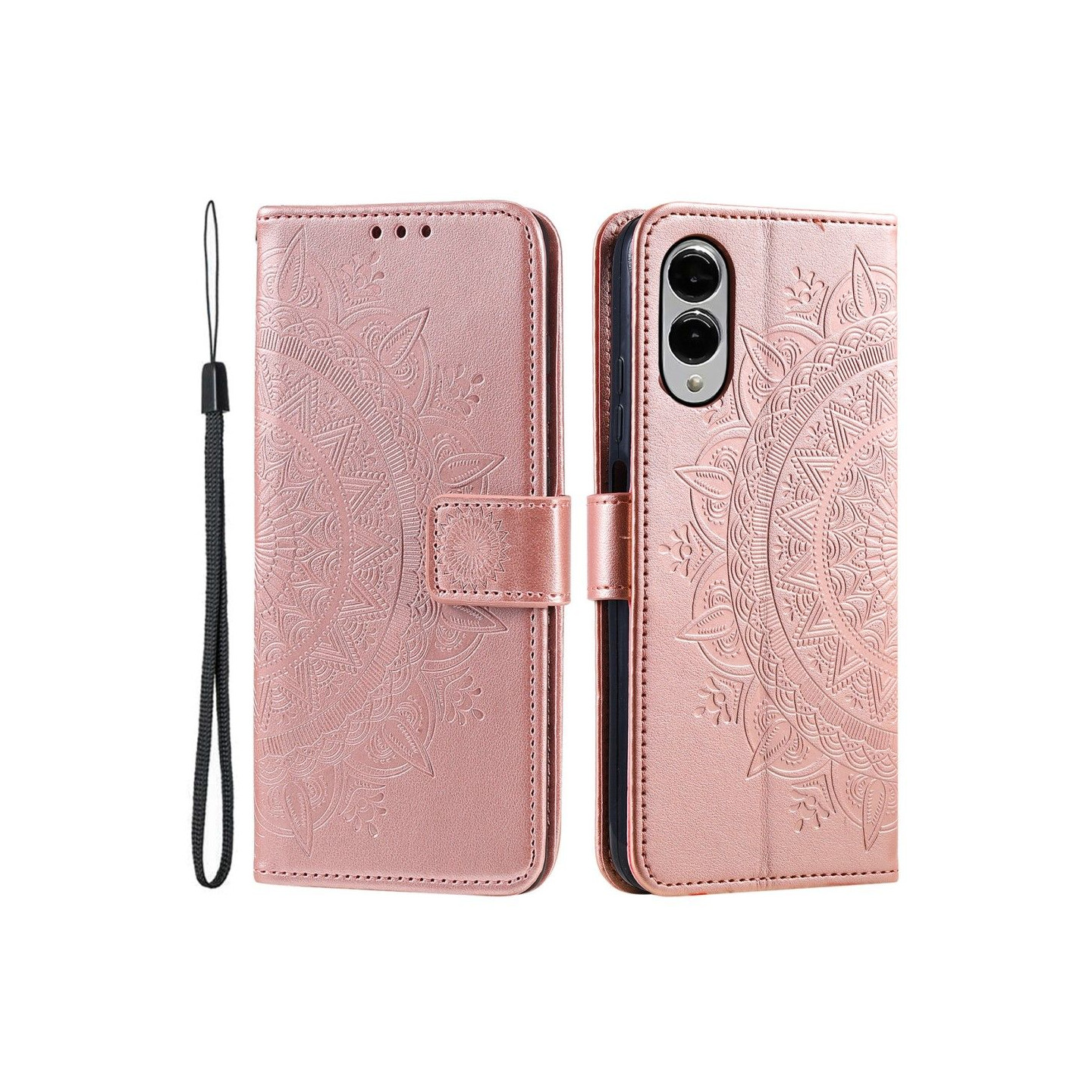 For Samsung Galaxy S25 Edge Wallet Case Cover Shell Mandala Flower Pattern