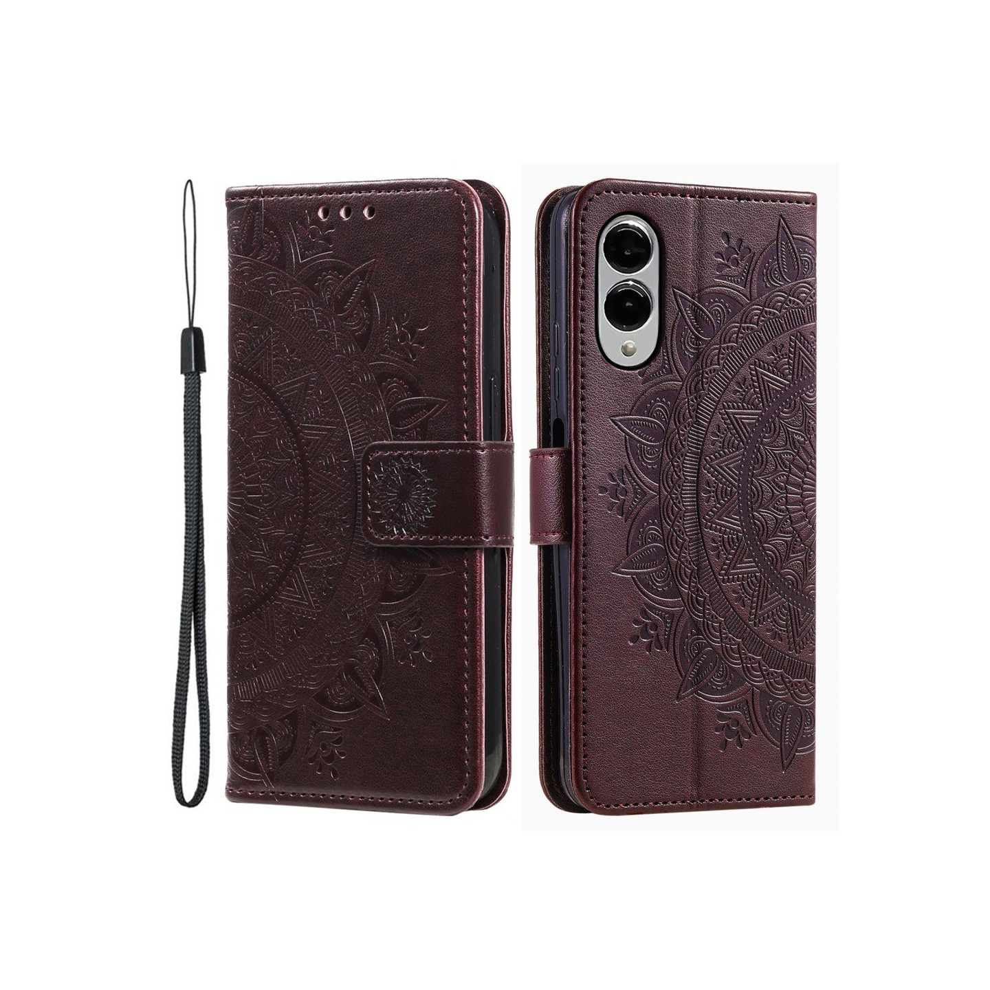 For Samsung Galaxy S25 Edge Lommebok Deksel Shell Mandala Blomstermønster