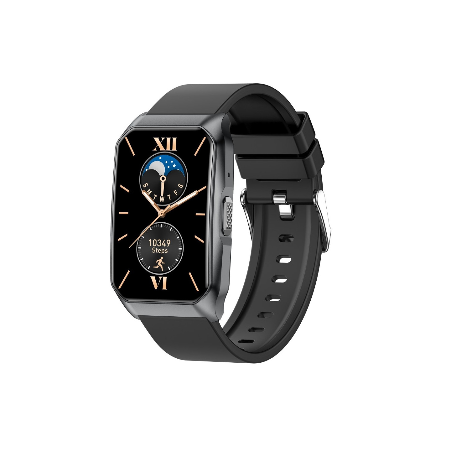 Smartwatch med opkald Bluetooth-sundhedsmåler Fitnesstracker Smartwatch - Sort