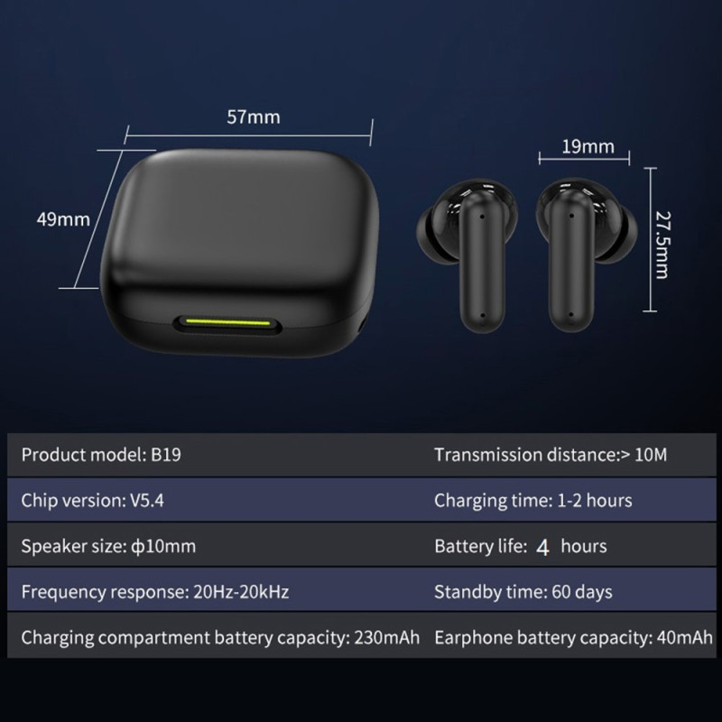 B19 150 språk Translation Översättare Smart Voice Bluetooth In Ear-hörlurar Vit
