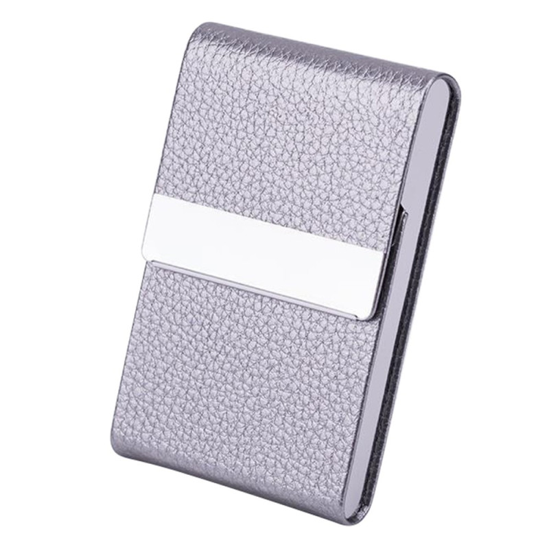 Card Case Card Holder Business Card Holder Magnetic Closure - Silver